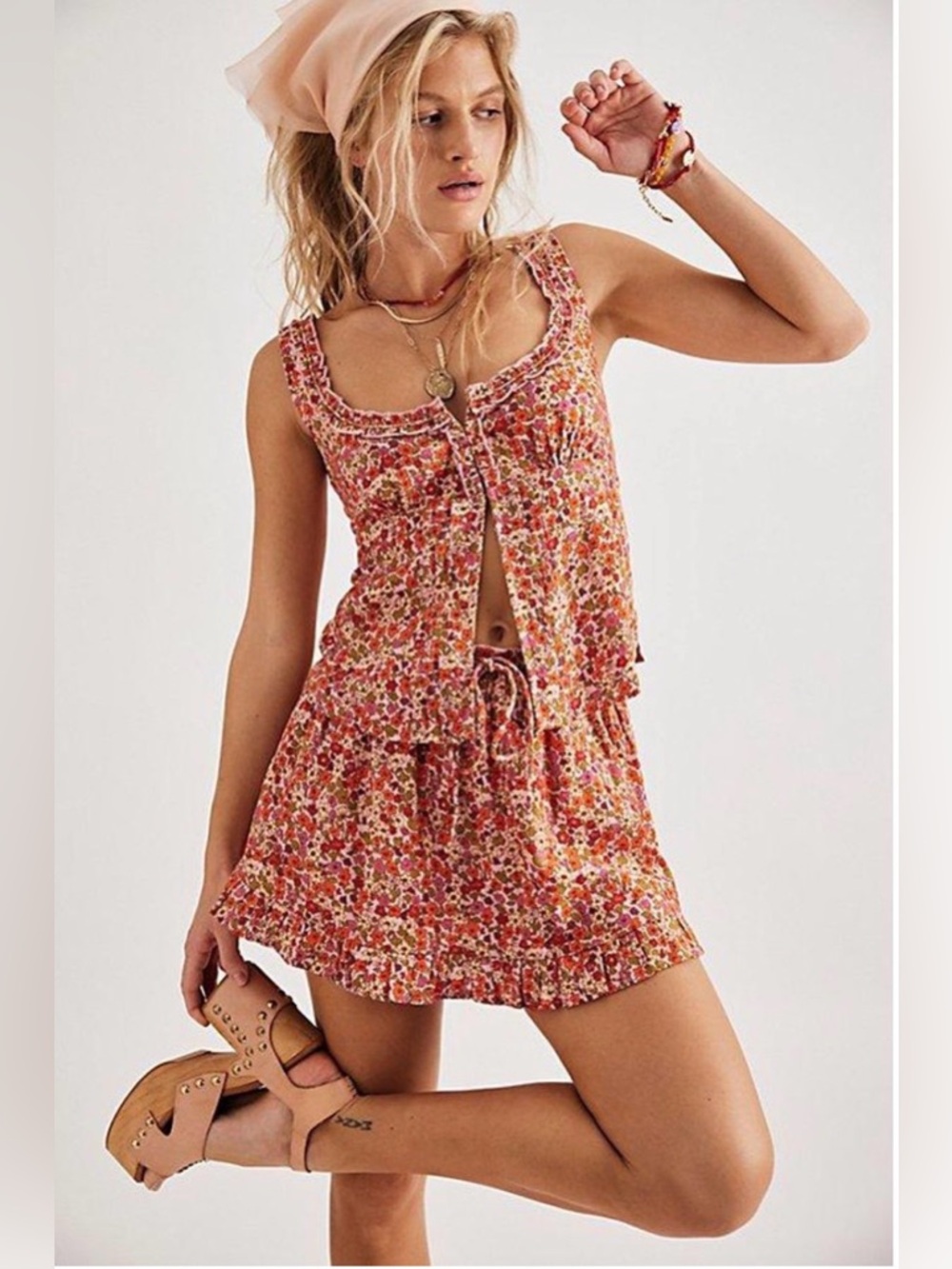 FREE PEOPLE Ellia Printed Set (skort & top) size small